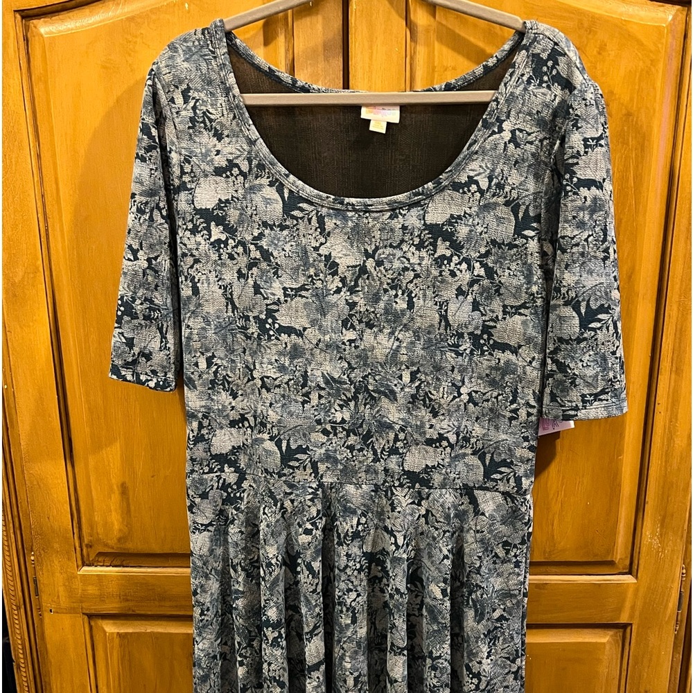 Blue/grey slinky Lularoe Nicole 3XL NWT